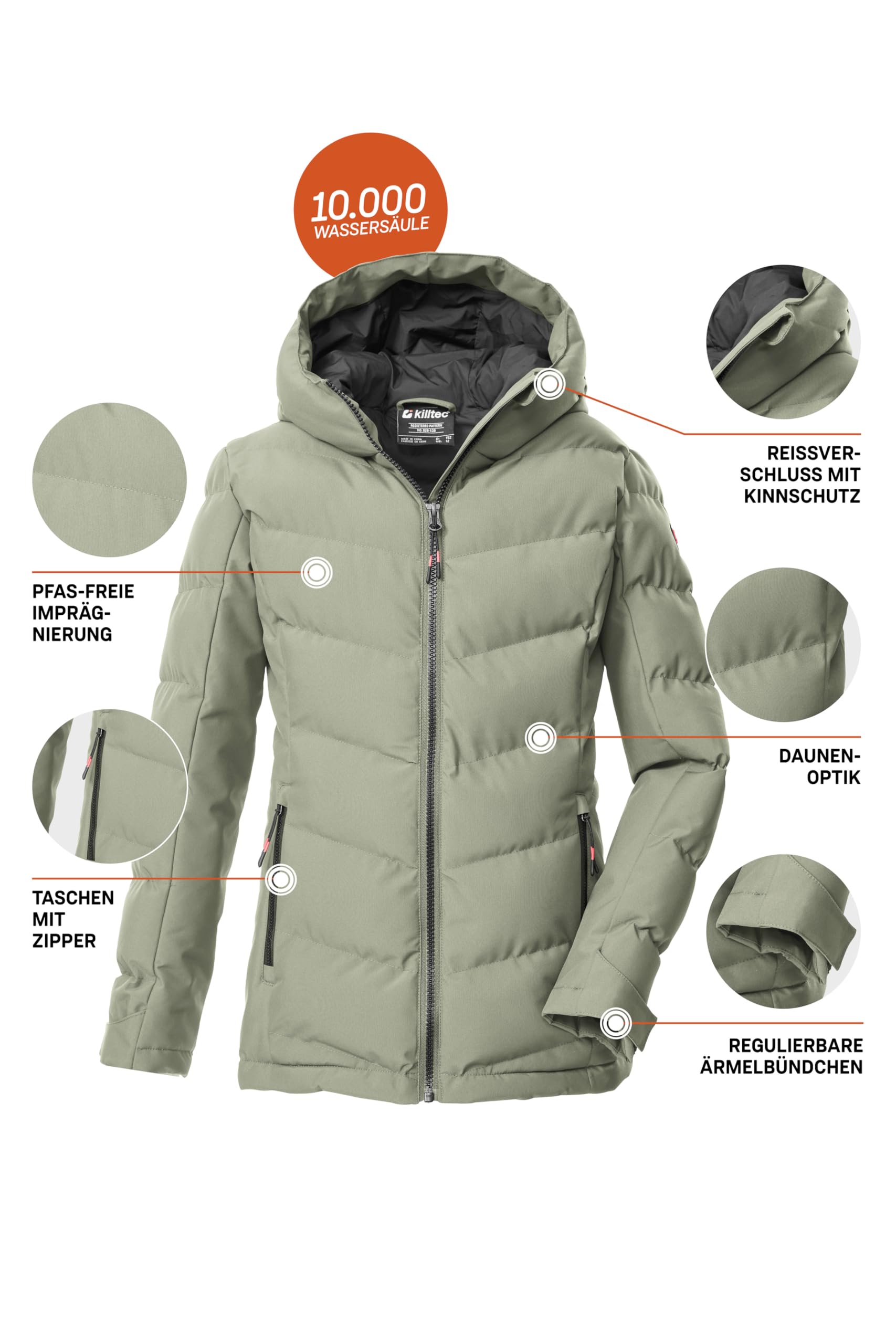 Killtec Chaqueta acolchada con capucha para niñas plumón funcional