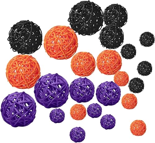 Bolsa de bolas de mimbre de ratán, jardín, boda, manualidades decorativas de fiesta, adornos de casa, rellenos de jarrón, esferas naturales, juego