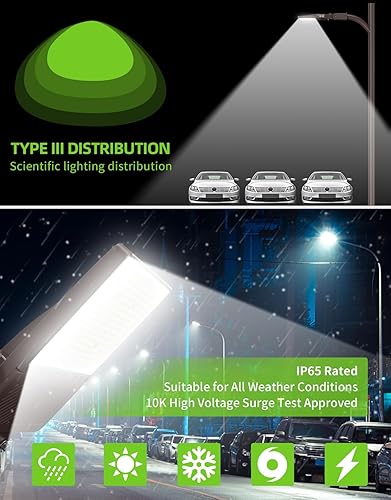 Miniatura 2 de Luz LED de estacionamiento de 480 V 150 W, 22500LM LED comercial Shoebox Pole Lights Slip Fit Mount Flood Lights 5000K IP65 Área al aire libre Sport