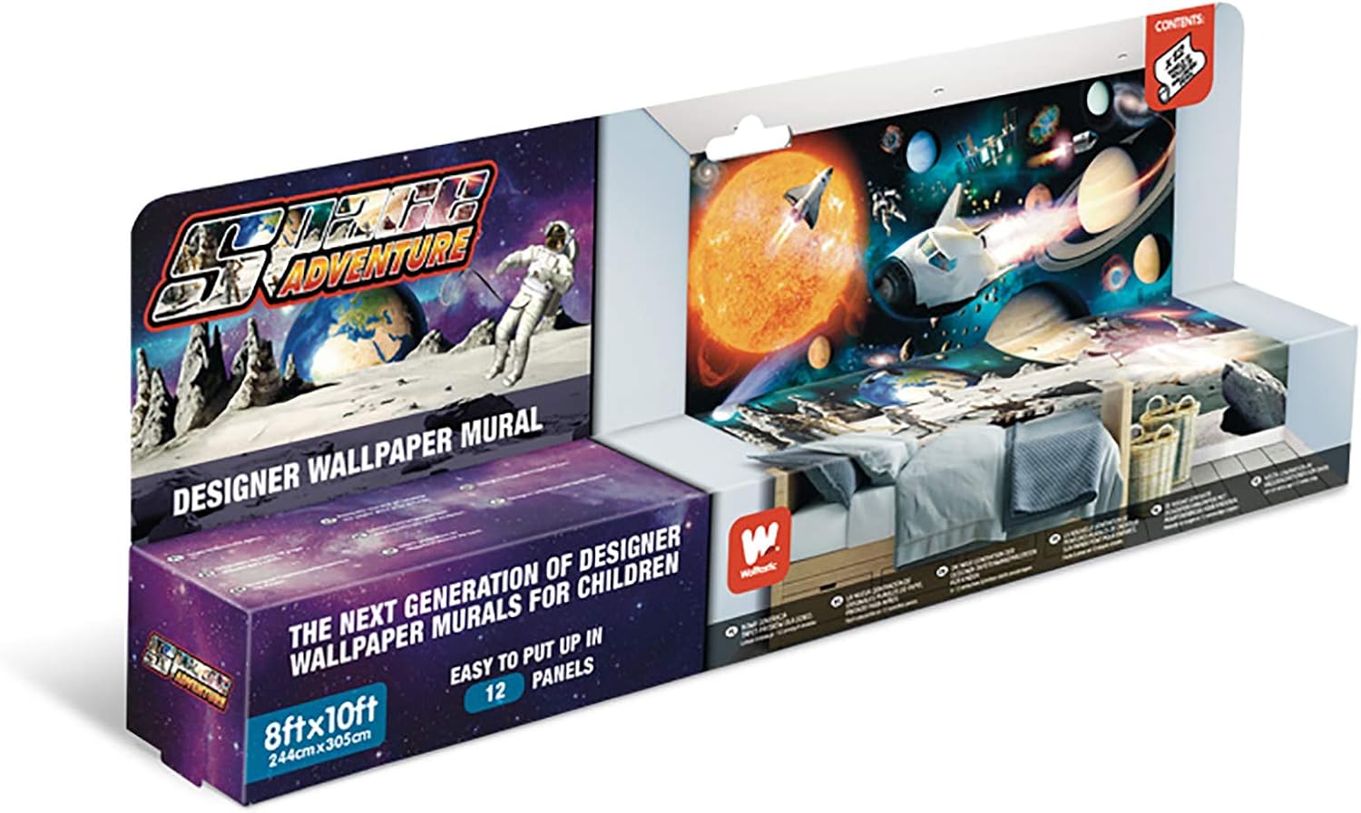 Exclusive Discount 80% Offer Walltastic Space Adventure Wall Mural, Multicolor