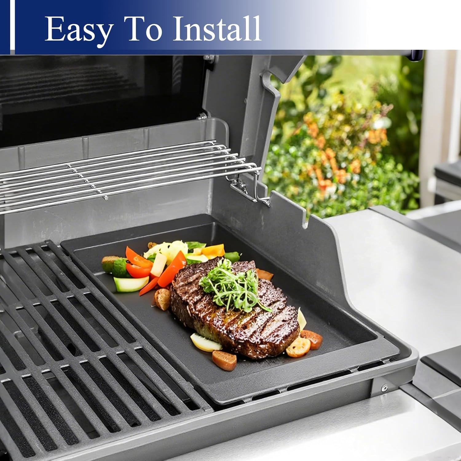 Shengyongh CC7658 (1-Pack) 17" L Cast Iron Grill Griddle for Weber Grill Griddle Spirit 200 300 Spirit II E-210 E-310 Series, Weber Genesis Silver B C 1000-5000 Grill Grate