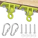 BETOOLL Swing Hangers Heavy Duty Porch Swing Hanging Kit for Ceiling Mounts Playground Tree Swing Hanger Indoor Outdoor Swingset Hardware Brackets Hooks 2400lb Yoga Hammock Accessories Yellow 2PCS