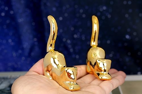 Miniatura 13 de Estatua dorada de elefante pequeño, estatua de elefante, decoración de estilo moderno, estatuas de elefante de cerámica para decoración del hogar