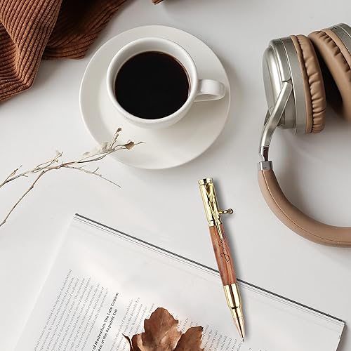 Miniatura 2 de Bolígrafo de acción de perno personalizado, bolígrafo de metal de madera grabada gratis con 2 repuestos, bolígrafo personalizado con nombre, regalo