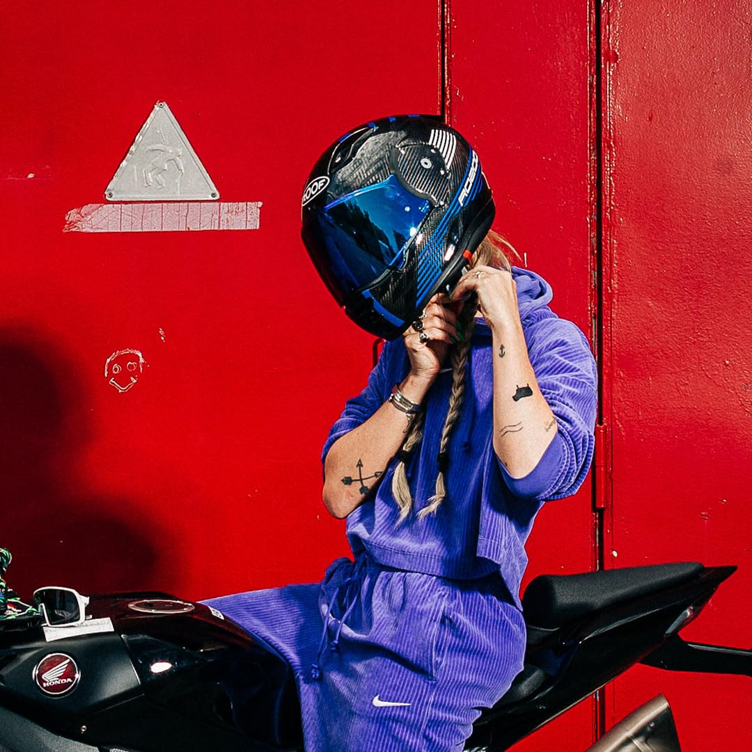 ROOF RO200 Carbon Casco Moto Integrale In Fibra Di Carbonio - Colore Speeder Blu - Il Casco Più Leggero Del Mondo - Prezzo Di Fabbrica - 4 Anni Di Garanzia