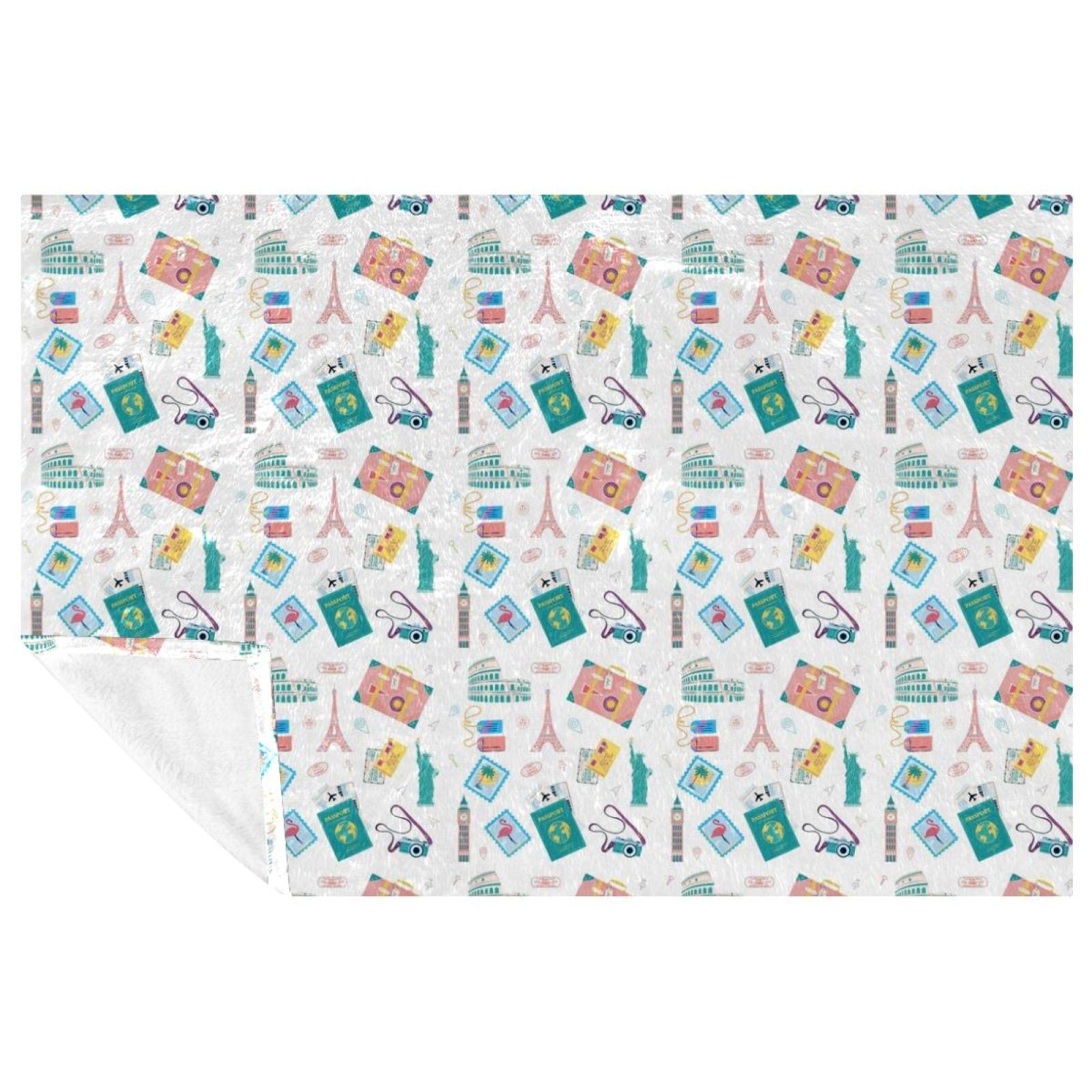 Couverture chaude et moelleuse lit et canap&eacute; avec motif imprim&eacute; Europe