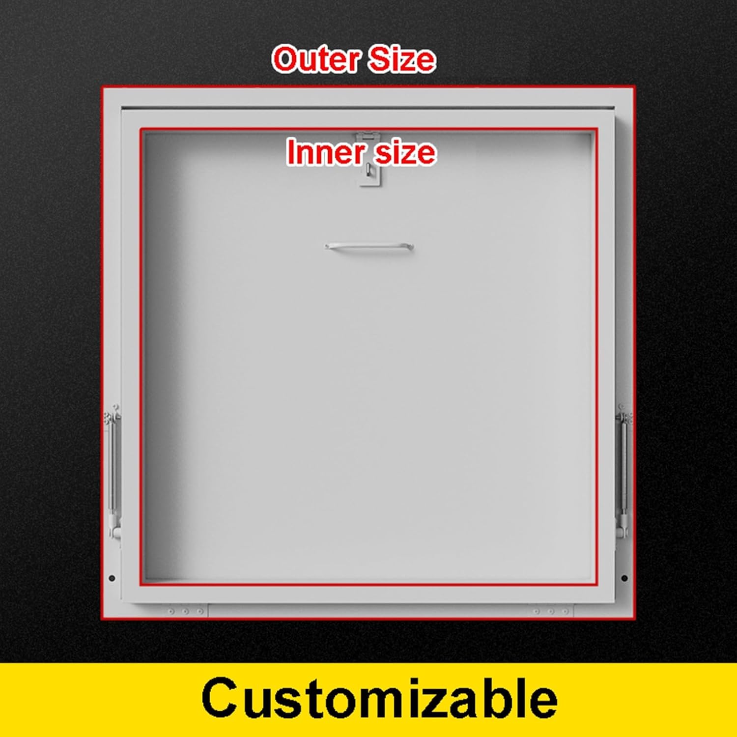 Roof Access Hatch Security Door, Metal Attic Skylight Cover with Door Latch, Maintenance Hatch Roof for Factory, Warehouse, Commercial Property, Residential(50x50cm)