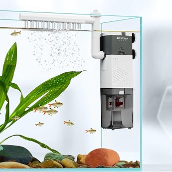boxtech Aquarium Filter Internal 10 W 4-in-1 Aquarium Filter Power Pump Ultra Quiet Adjustable Sponge Filter Flow Rate 600 L/H Suitable for 160-300 Litres