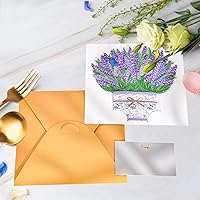 Vista 3 de Tarjeta desplegable de ramo de lavanda, tarjeta de felicitación de flores 3D con sobre para cualquier ocasión, cumpleaños, día de la madre