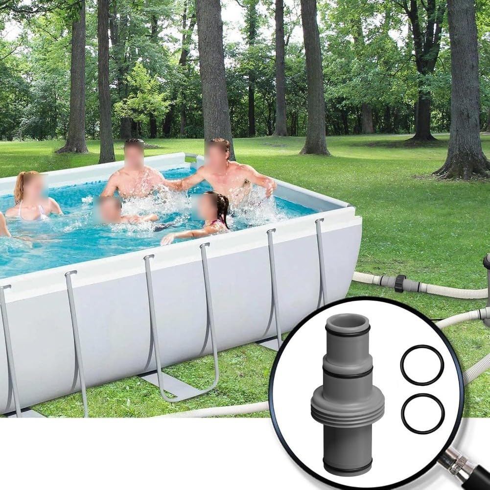 FUBESK Conector de manguera de piscina de 38 mm y 32 mm, adaptador en forma de T para bombas Intex y Coleman, polipropileno para ajuste de plástico, conexión segura contra fugas