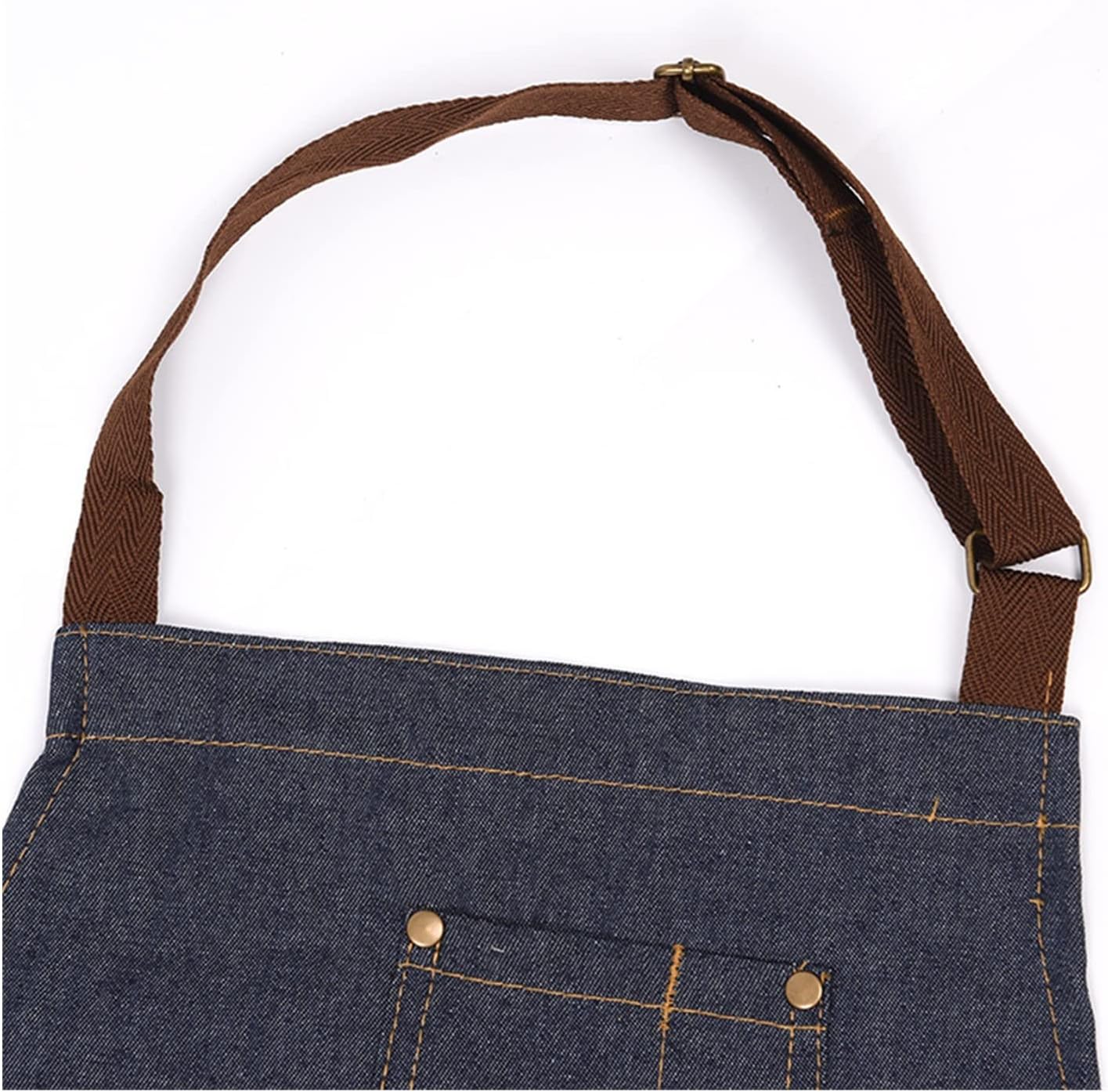 IOFIT Cotton Jeans Men's Kitchen Apron Chef Work Apron Suitable For Barbecue Restaurants, Bars, Cafes 1
