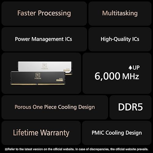 Miniatura 2 de TEAMGL_Product_Group T-Create Expert Overclocking 10L DDR5 32GB Kit (2x16GB) 7200MHz (PC5-57600) CL34 A-DIE Módulo de memoria de escritorio Marco