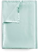 Vista 10 de Sábana encimera de satén tamaño individual, de lujo y suave como la seda, color azul bebé