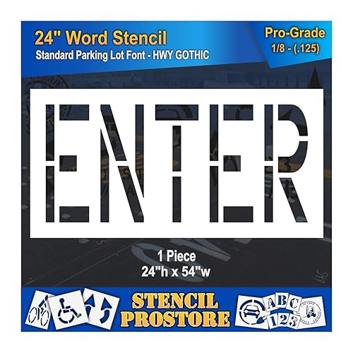Miniatura 1 de Plantillas de marcado de pavimento  Plantilla de entrada de 24 pulgadas  24 x 53 x 18 pulgadas (128 mil)  Grado profesional