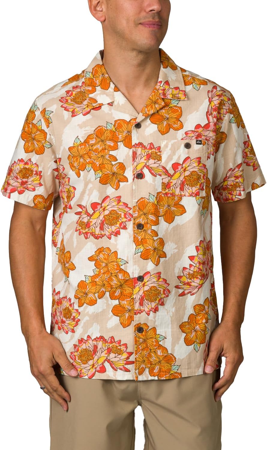 Reef Mens Reef Tafford Short Sleeve 1 Pocket Camp Shirt