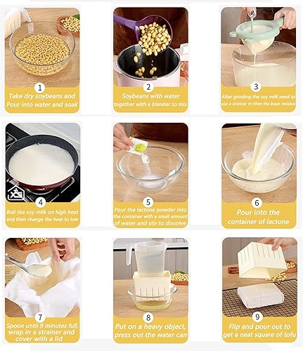 Miniatura 5 de Mangocore juego de molde con prensa para hacer tofu y tela para prensar queso de soja