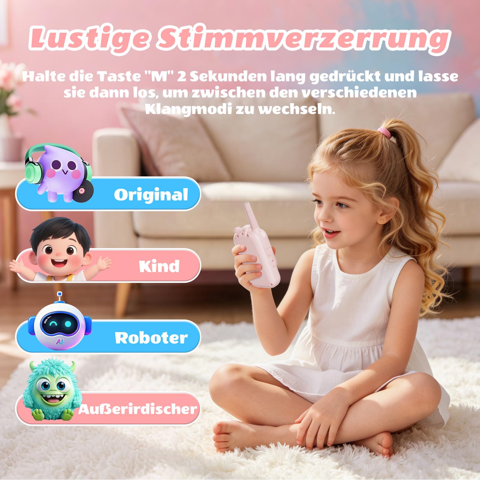 Walkie Talkie Kinder mit Video-Kamera, Mädchen Geschenke 6 7 8 Jahre, Spielzeug für Draußen, Outdoor Spielzeug für Jungen Mädchen ab 4-10 Jahre, Geschenk zu Geburtstag&Weihnachten 2 Stück