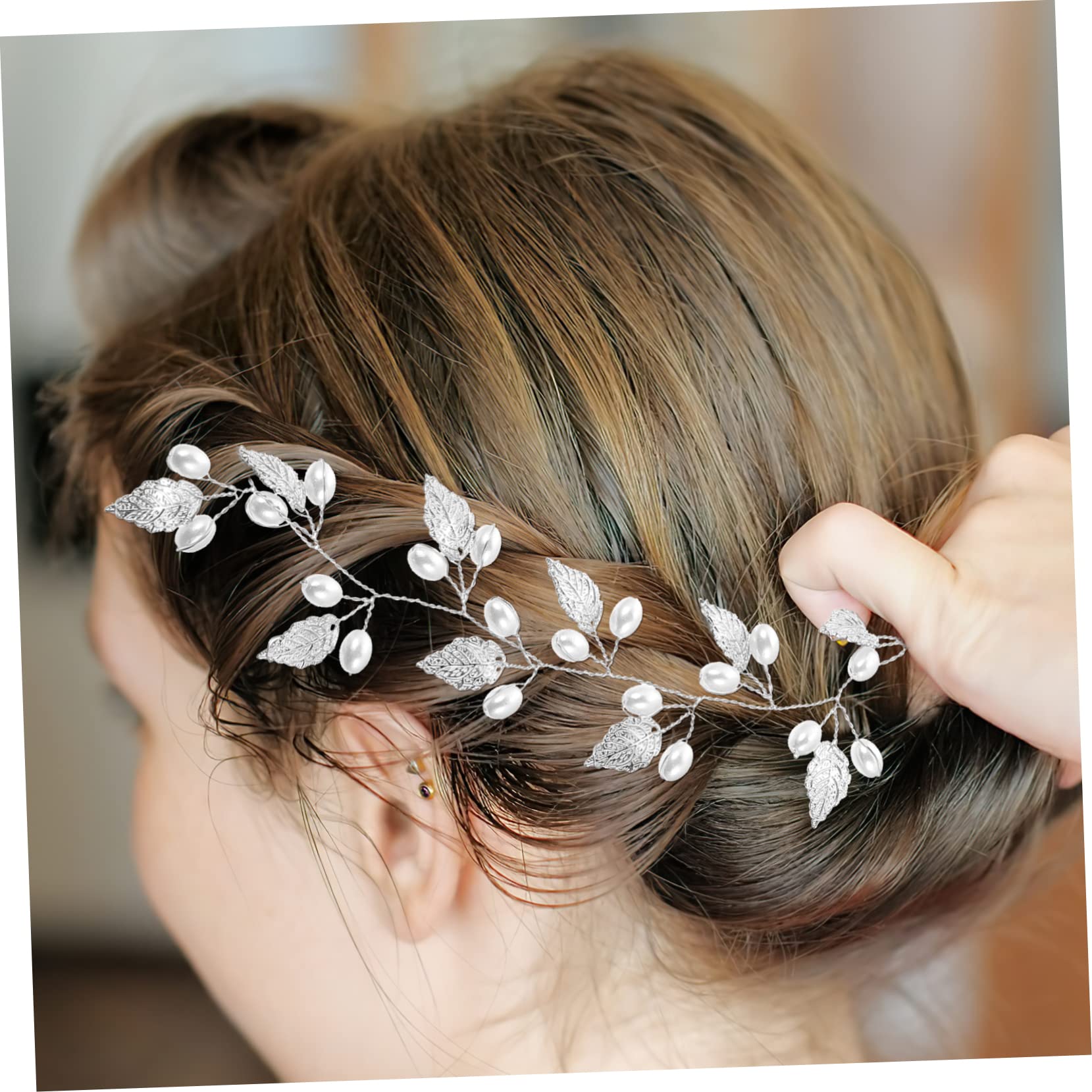 FRCOLOR 5 Piezas De Accesorios Para El Cabello De Novia Diadema De Boda Con Hojas Tocado Plateado Para Mujer