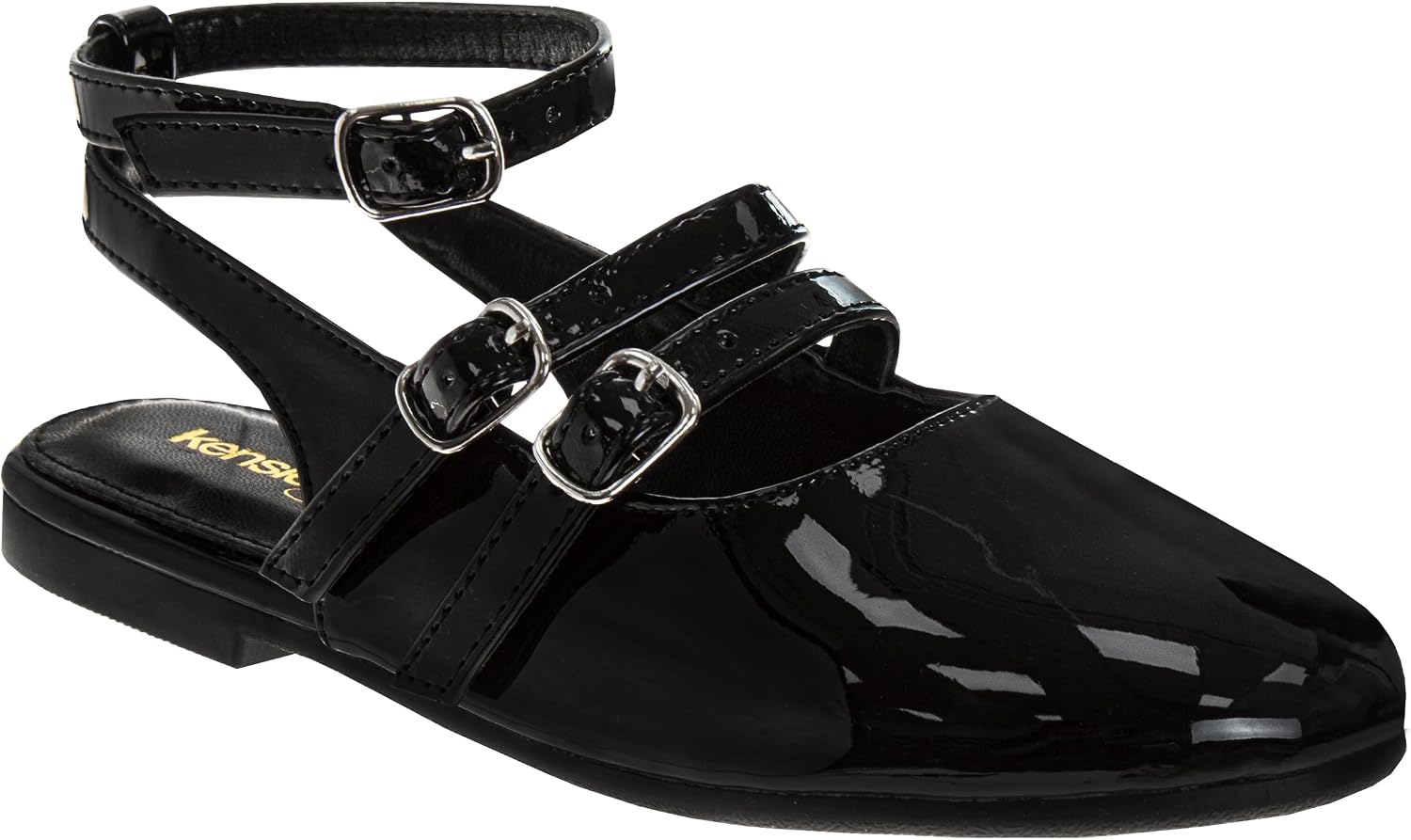 Josmo Girls Elegant Mary Jane Flats Classic Glitter Flower Styles Stylish Ballet Dress Shoes with Adjustable Strap for Toddler to Big Kids