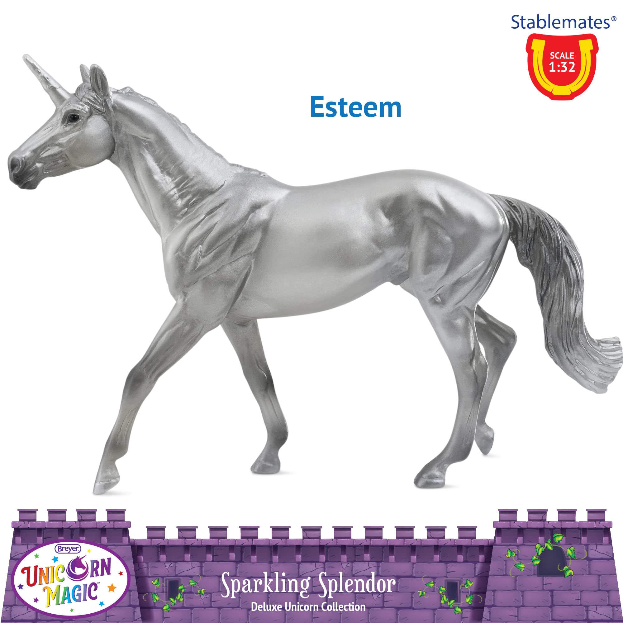 Breyer Pferde Stablemates Sparkling Splendor Deluxe Einhorn Set | 8 Einhorn Set | Einhorn Spielzeug | Pferdefiguren | 9,5 cm x 6,3 cm | Maßstab 1:32 | Modell #6937