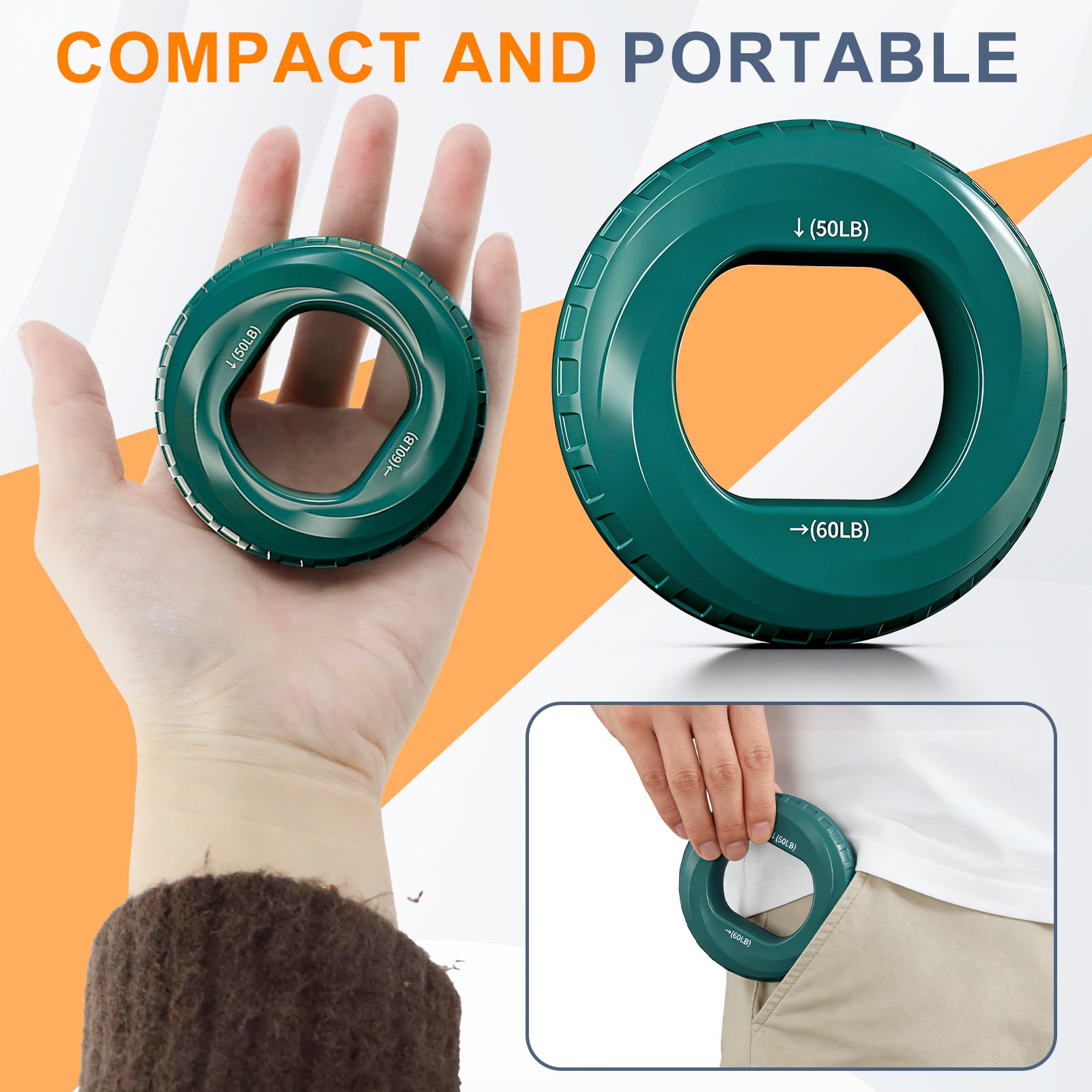 Hand Gripper,Hand Grip,Hand Muscle Trainer, Attrezzo per L'allenamento Della Forza, Attrezzo Portatile per L'allenamento di Avambracci E Mani, Allenamento Con Il Peso Corporeo,4 Pezzi