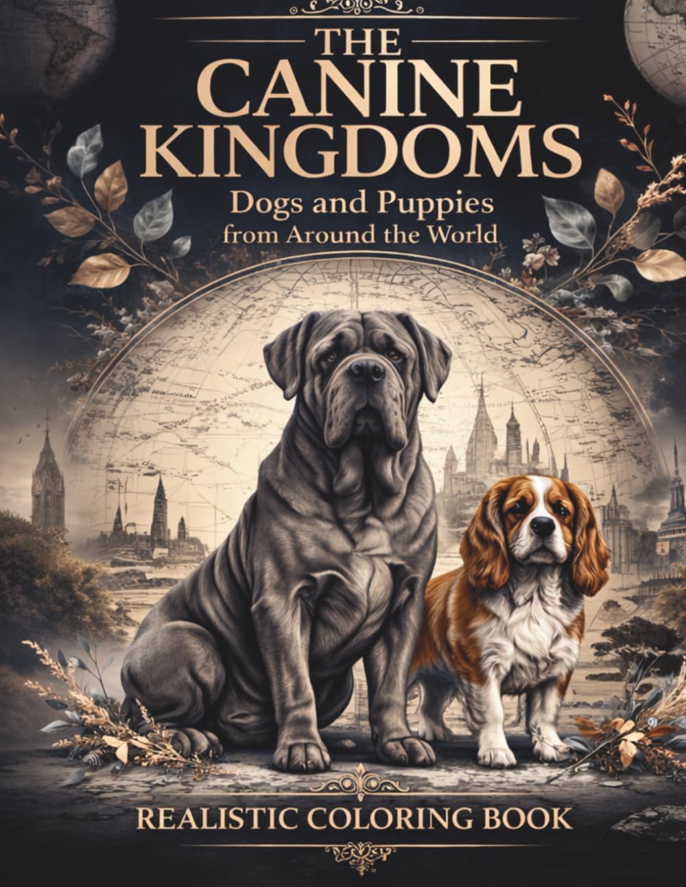 The Canine Kingdoms: Dogs and Puppies from Around the World Realistic Coloring Book