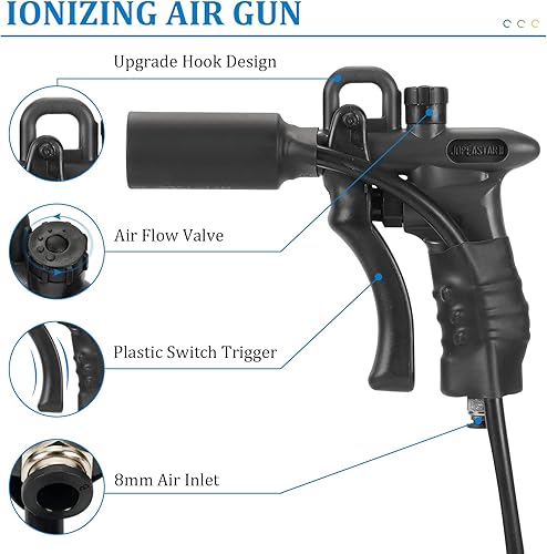 Miniatura 3 de Pistola de aire ionizante mejorada de 7 KV, pistola de aire antiestática, ionizador, eliminador estático + generador de alto voltaje (una pistola