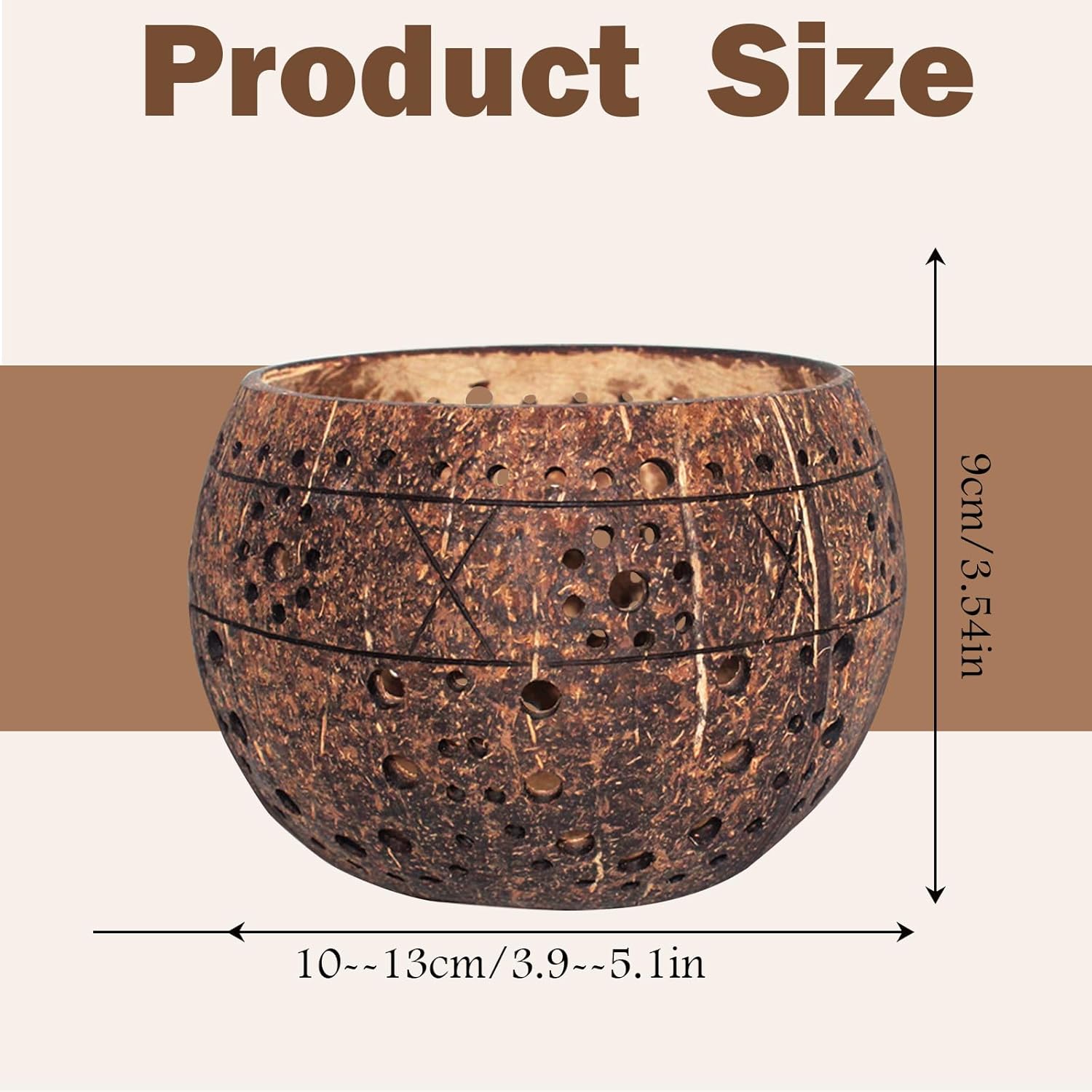 4Pcs Coconut Desktop Flower Pot,Basket for Small Orchids,Coconut Planters for Home Garden Yard Patio Tree Indoor Outside Decorations