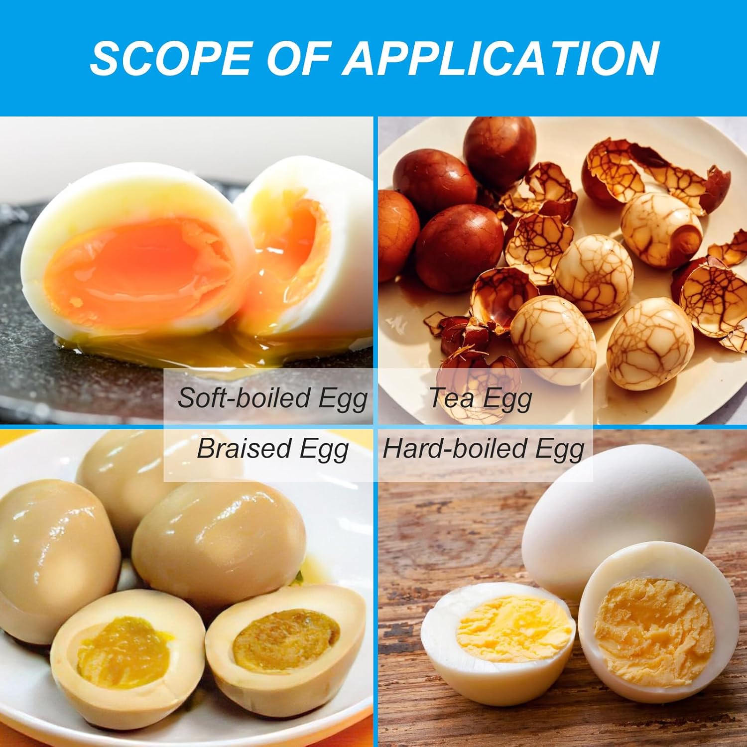 Adjustable Temperature Egg Boiler Machine,Automatic Heating Protection Function,for Rapid Soft,Medium,Hard Boiled Eggs