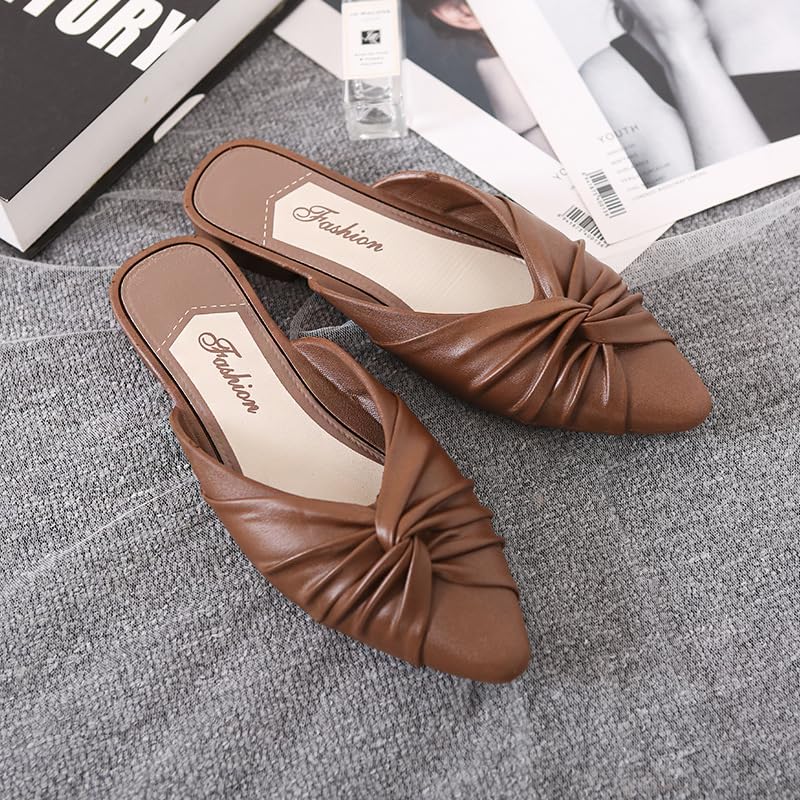 Women's Elegant Knot Design Mules, Trendy Soft Comfortable Mule Flats with Knot Design, Fashionable Shoes for Daily Wear3