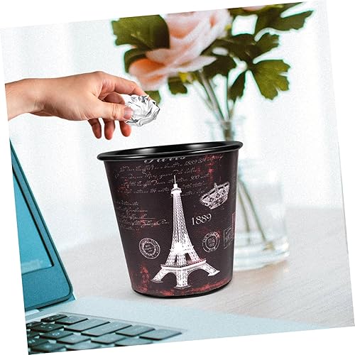 Miniatura 4 de Cabilock Bote de basura retro para sala de estar, cesta de basura para escritorio, papelera de escritorio, encimera, papelera, escritorio, cesta de