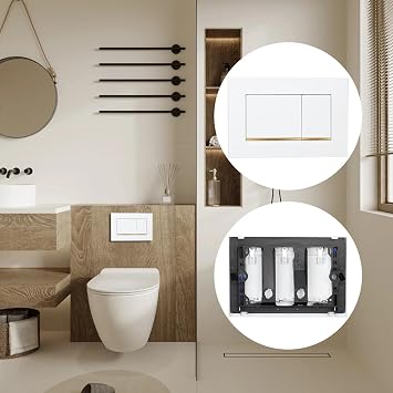 デュアルフラッシュ壁掛けトイレ水タンクパネル、豪華なデザインのフラッシュプレート、Geberit Sigma 30-115.883.KK.1と互換性があります。取り付け簡単なトイレパーツ、プラスチックホワイトG
