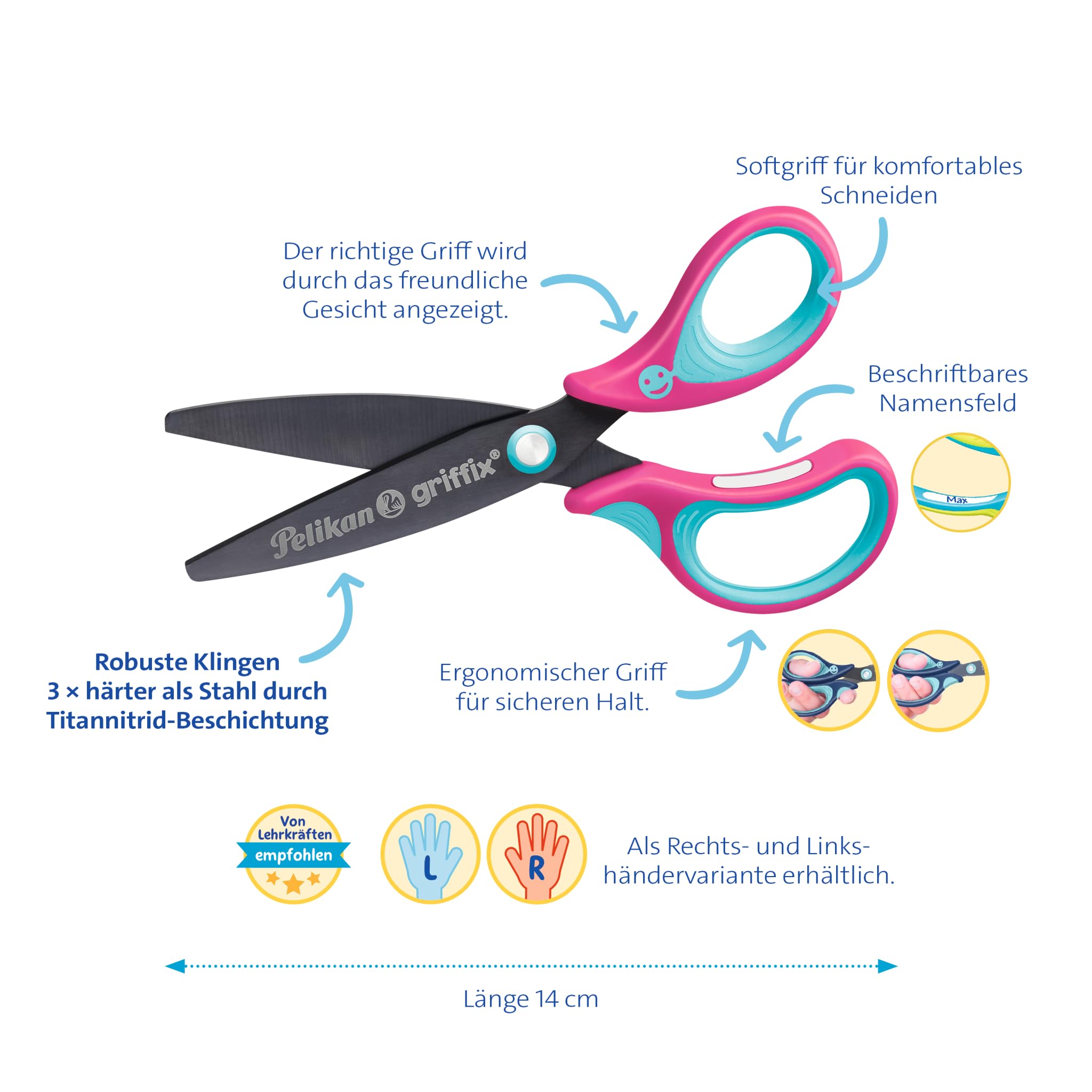 Beter Beauty Care - Forbici per unghie, con punte arrotondate, acciaio