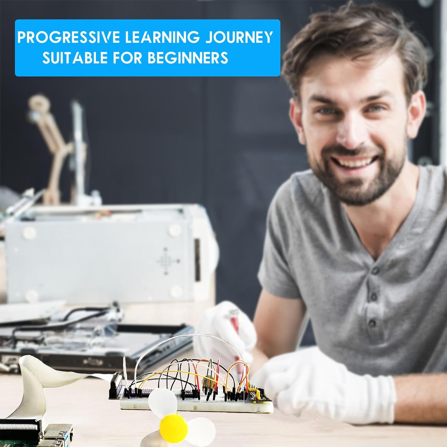 Ultimate Starter Kit for Raspberry Pi 5 4 B 3 B+ 400 Zero 2 W, Python C C++ Java Scratch Processing Code, 297 Items, 124 Projects, Online Tutorial Courses for Beginner (Without Raspberry Pi)