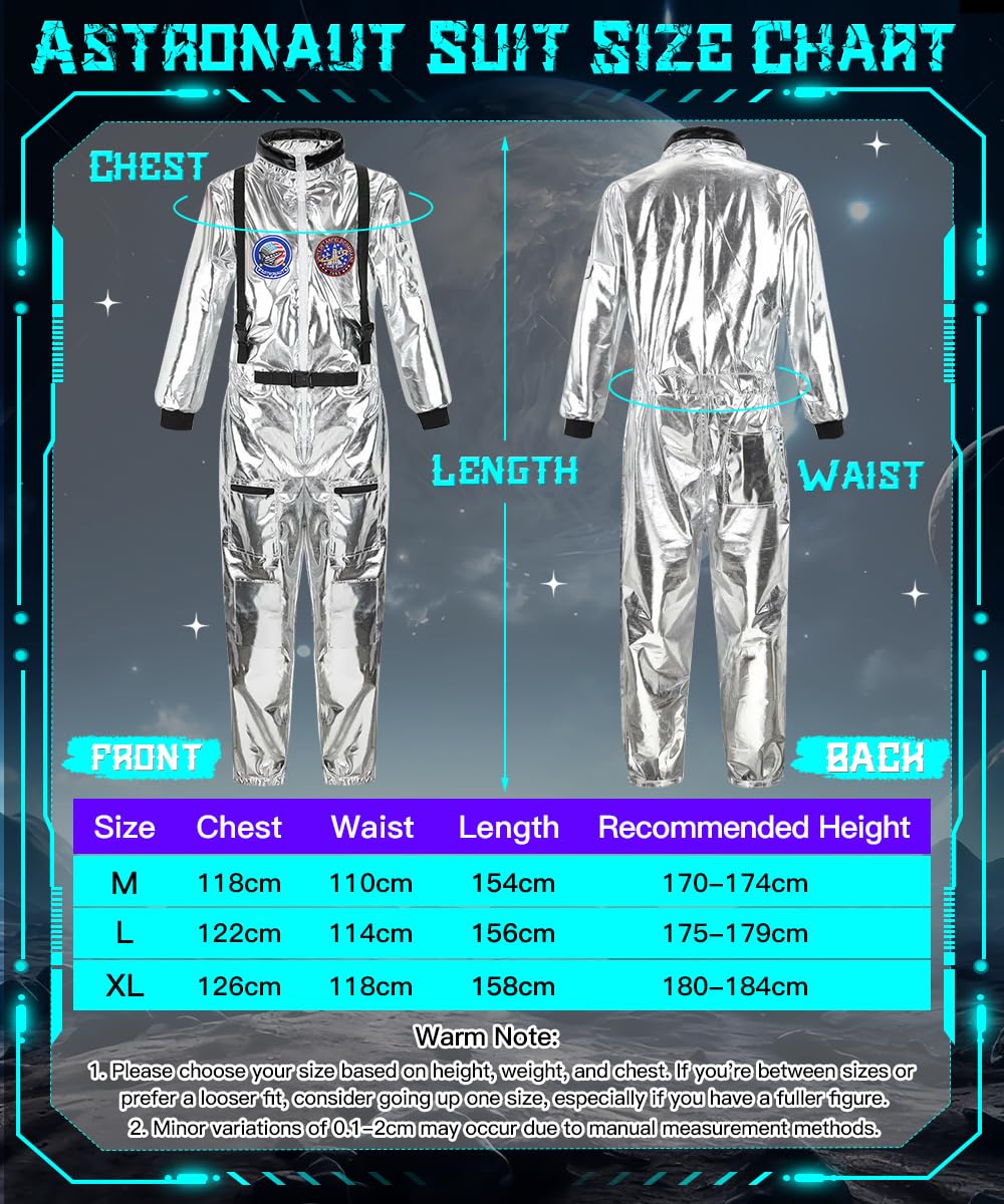 TOLOYE Astronaut Costume Adult, Space Costume with Astronaut Helmet and Gloves - Image 4