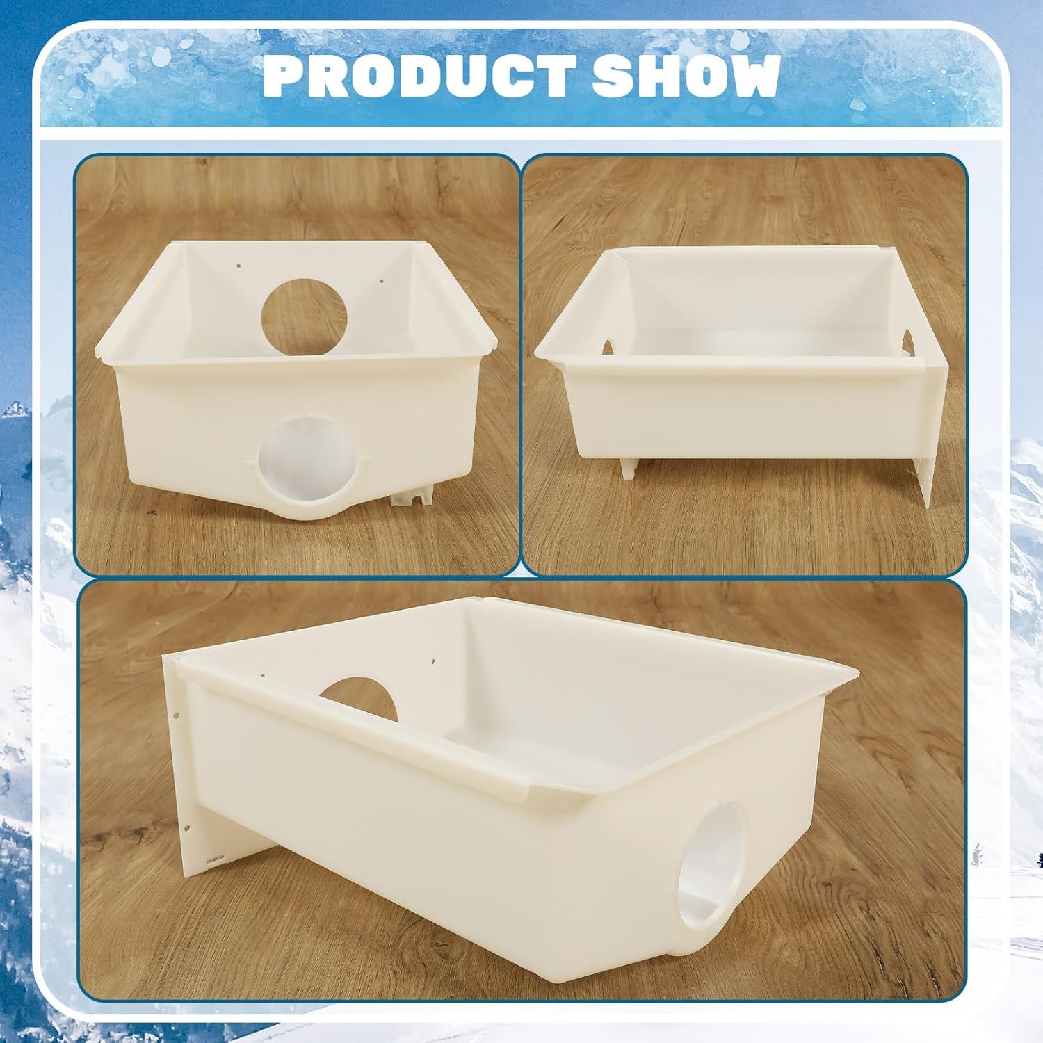 HECASA W10670845 WPW10670845 Refrigerator Ice Bucket Container Compatible with Whirlpool Kenmore/Sears kitchenaid Admiral Amana Crosley Estate Jenn-Air Kirkland Magic Chef Maytag Roper