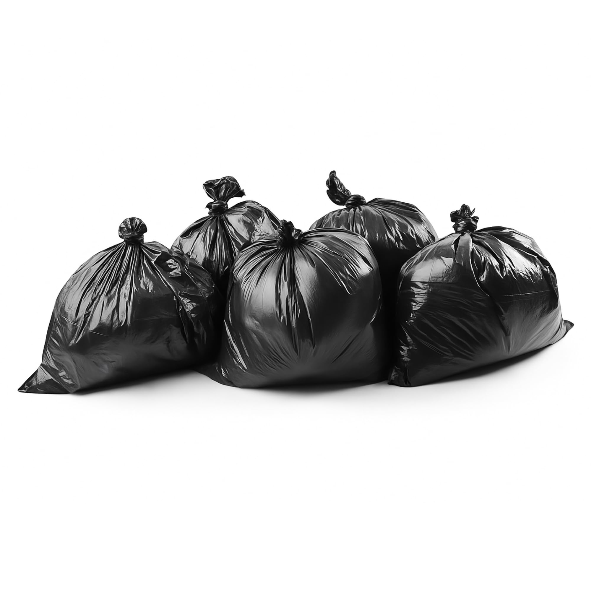 Bolsas de basura de gran capacidad – Super resistentes 60 Microns, antifugas, color negro opaco (plegadas en cartón) (150 l/200 unidades)