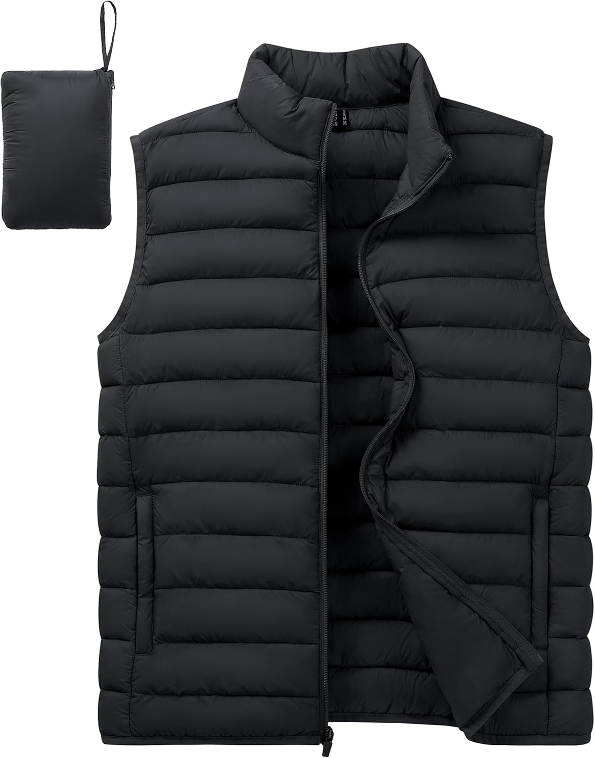 Cotrasen Men's Puffer Lightweight Vest Packable Outerwear Vest Warm Winter Outdoor Sleeveless Jacket for Travel Running - Image 7