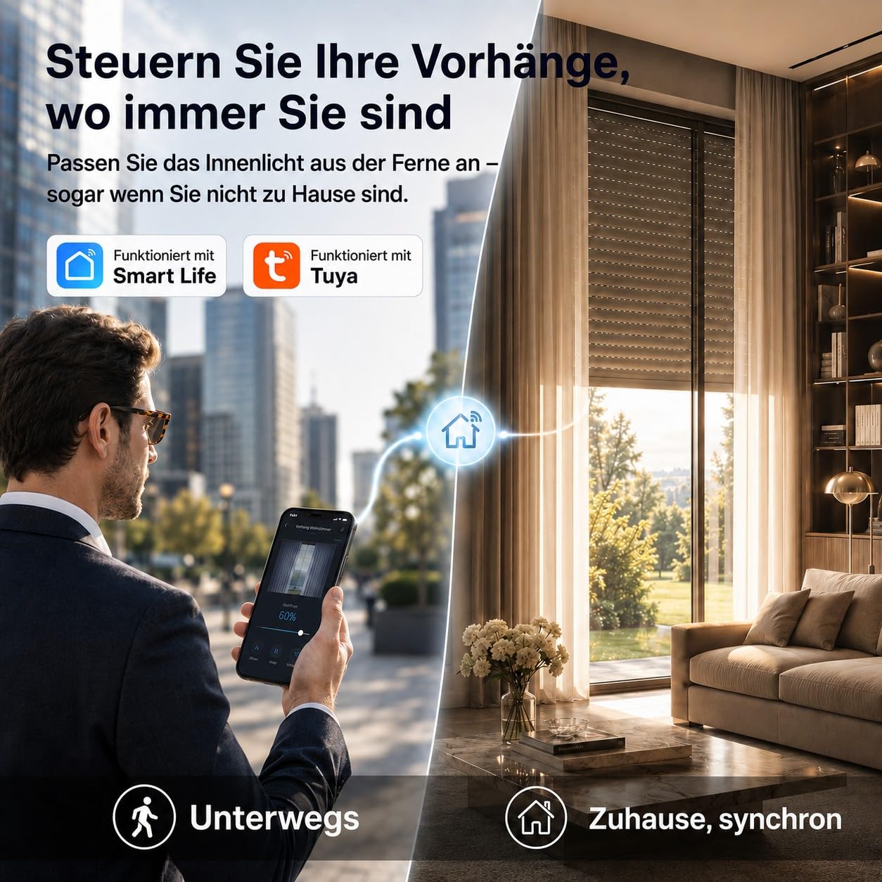 LoraTap 4 x Smart Schalter für Rollläden, vernetzt, Schalter, Jalousien, WiFi, kompatibel mit Alexa Google Home für Sprachsteuerung, Intelligente Zeitschaltuhr für Wandmotor