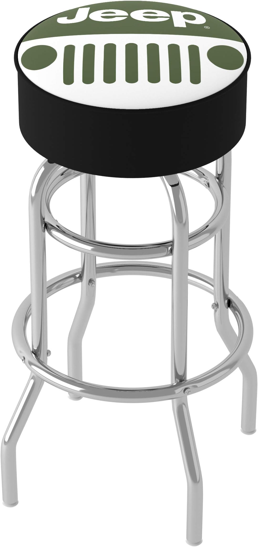 Trademark Global Bar Stool - Jeep Grille 2 Stool with Foam Padded Seat - Swivel Chair for Game Room, Garage, or Home Bar