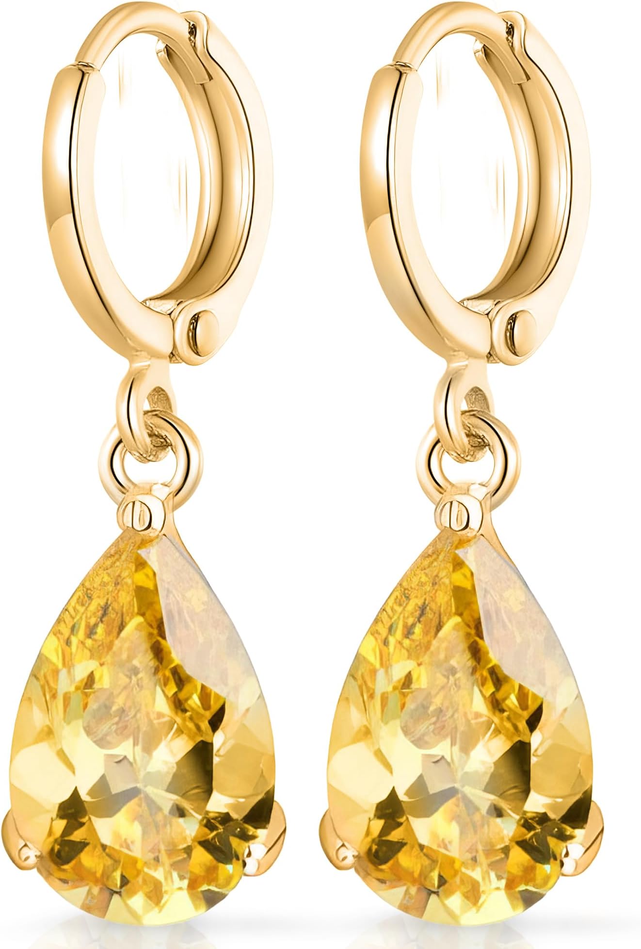 Crystalline Azuria Dange Women Teardrop Earrings with Box 18K Gold Plated Zirconia Crystals Teardrops Jewelry for Women