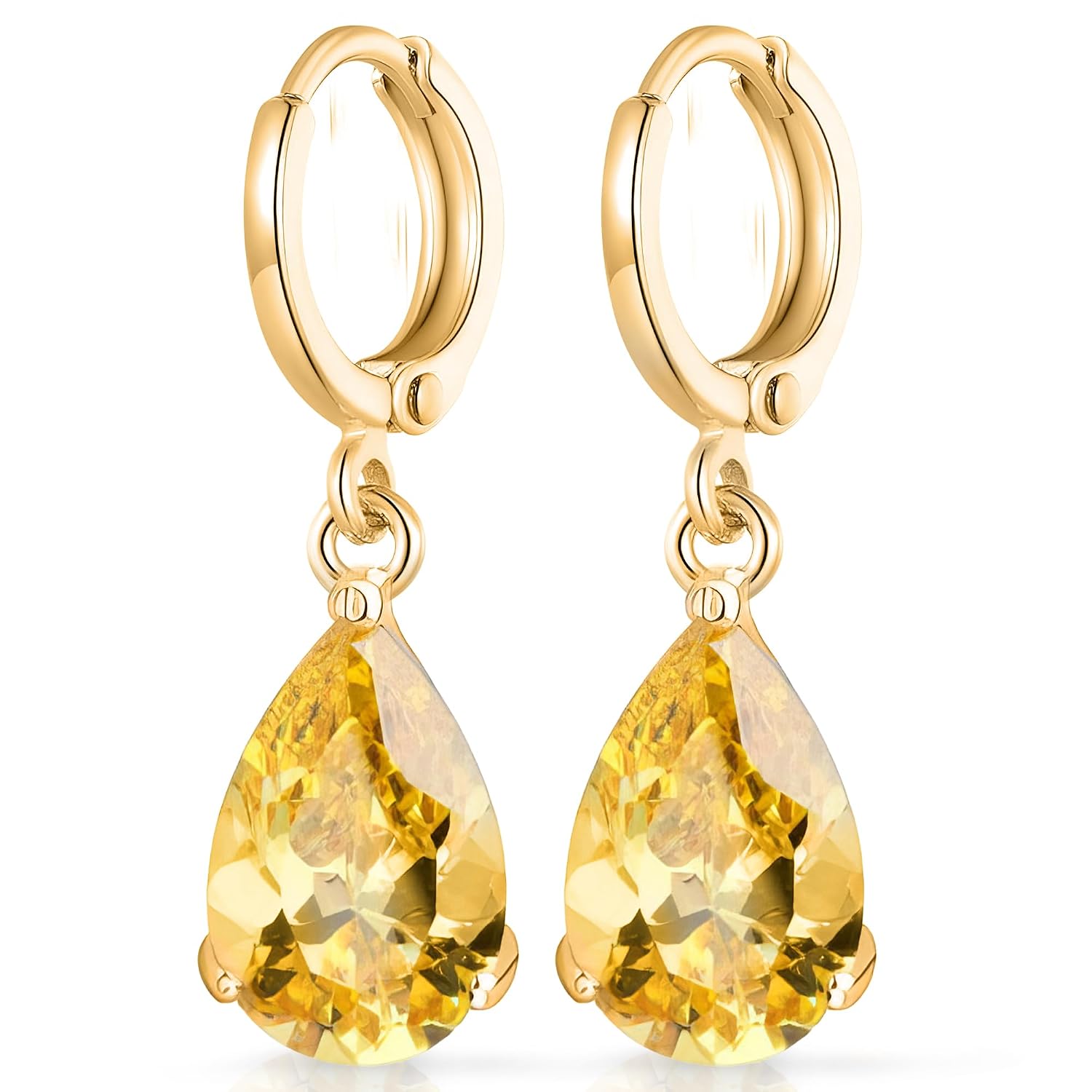 Crystalline Azuria Dange Women Teardrop Earrings with Box 18K Gold Plated Zirconia Crystals Teardrops Jewelry for Women