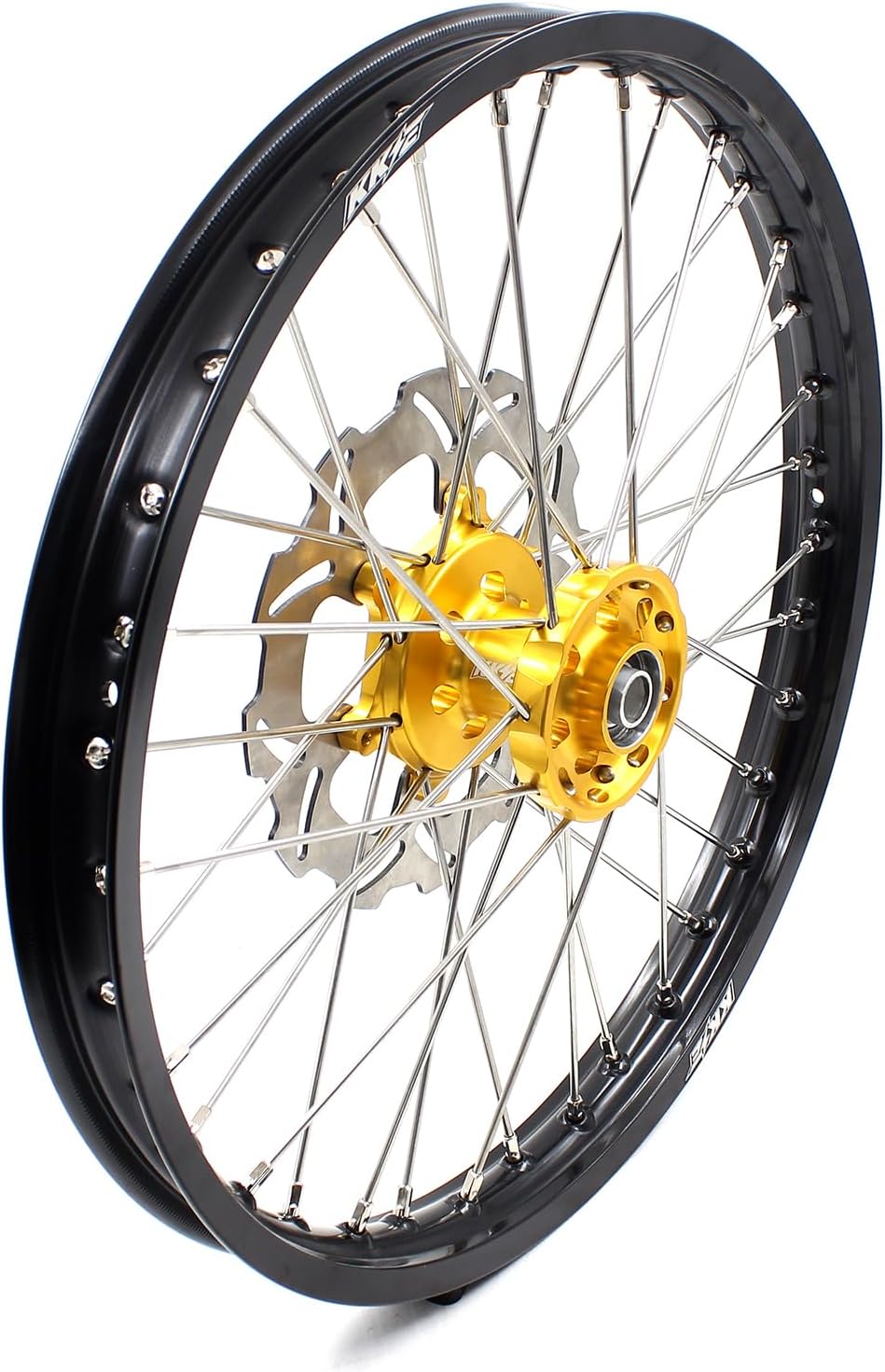 KKE 1.6 * 21 & 2.15 * 19 MX Motorcycle Spoked Wheels Rims Set Compatible with SUZUKI RM125 1996-2000 RM250 1996-2000 With 250 Front Disc, 220 Rear Disc, Sporket