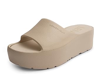Lemon Jelly Women's Sunny Platform Sandals - Cute Water-Friendly Comfort Wedges for the Beach or Casual Wear - Super Lightweight Slip-On Flip Flops for Ladies