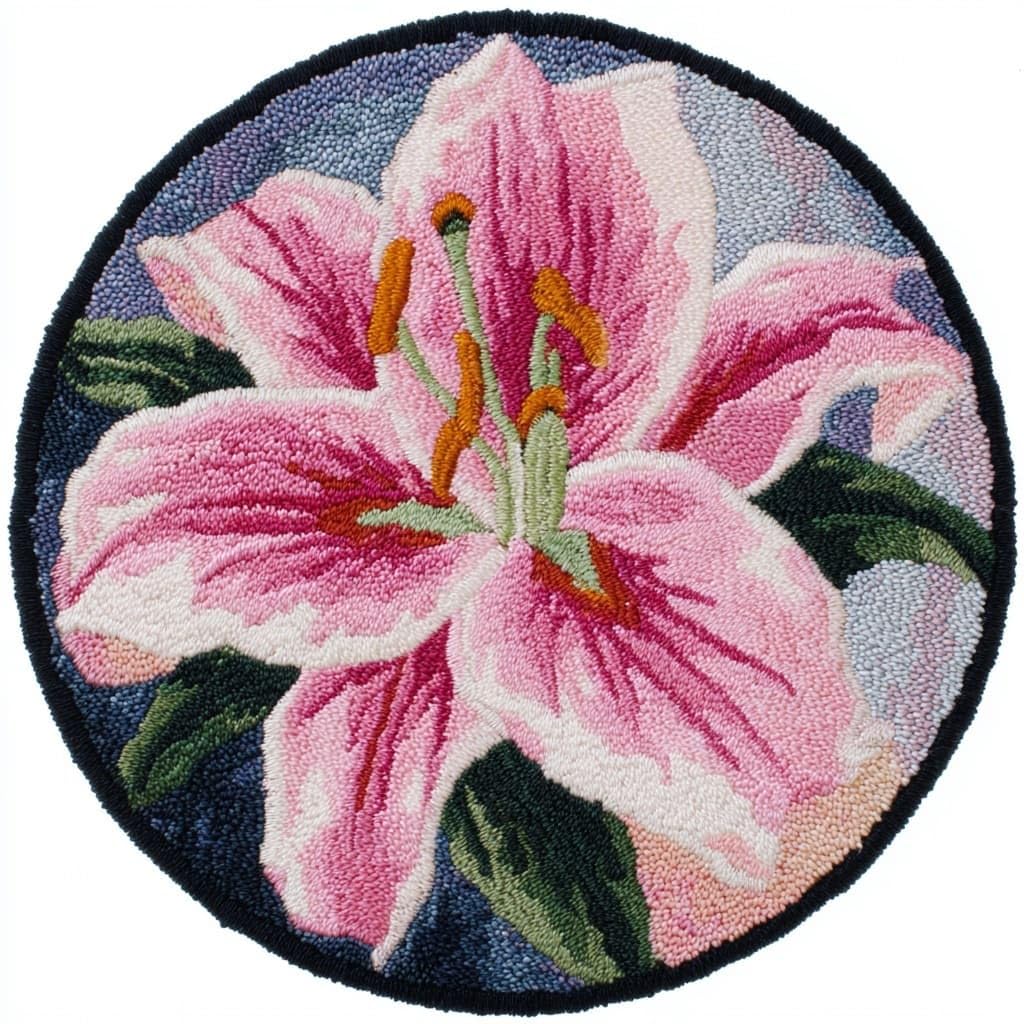 AMBATTERY Latch Hook Rug Kit Latch Hook Kits,Lily Flowers