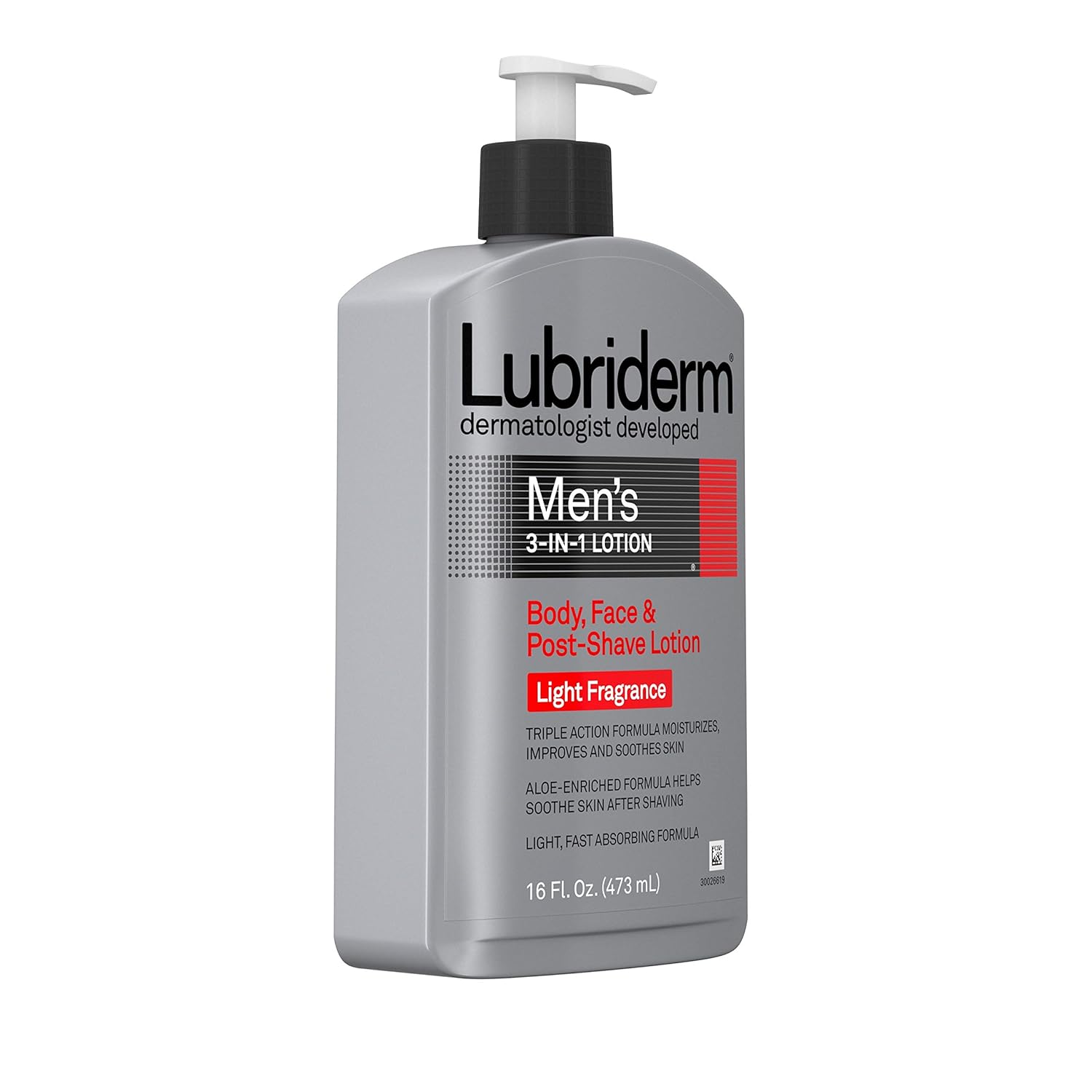 Lubriderm Men's 3-In-1 Lotion Enriched with Soothing Aloe for Body and Face, Non-Greasy Post Shave Moisturizer with Light Fragrance, 16 fl. oz : Beauty & Personal Care