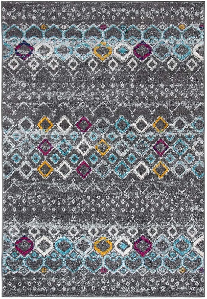 SAFAVIEH Amsterdam Collection Accent Rug - 3' x 5', Dark Grey & Ivory, Moroccan Boho Design, Non-Shedding & Easy Care, Ideal for High Traffic Areas in Entryway, Living Room, Bedroom (AMS108H)