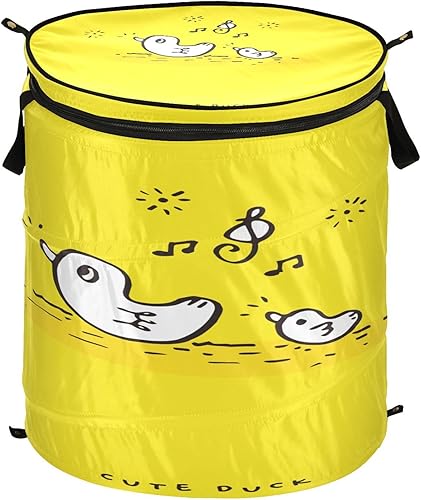 atorage pequeñas cestas plegables de despensa para toalla lindo Doodle Animal pato amarillo, cestas para ropa sucia