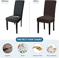 Vista 109 de Juego de 6 fundas elásticas para sillas de comedor, extraíbles y lavables, para sillas de comedor, hotel, ceremonia
