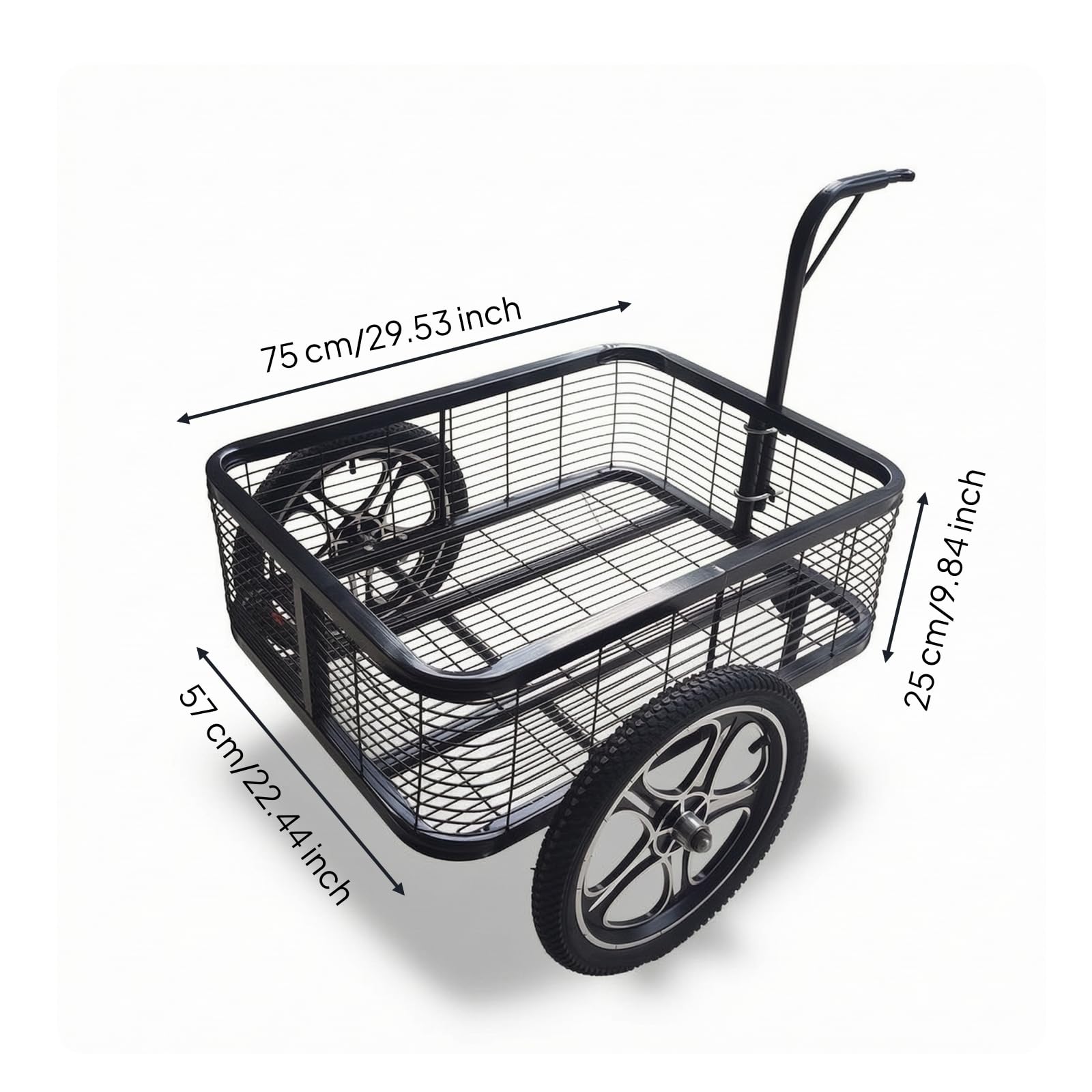 Amagogo Remolque para Bicicleta Remolque Carrito Tráiler Carro con Canasta Metálica Transpirable con Manejo Cómodo y Buena